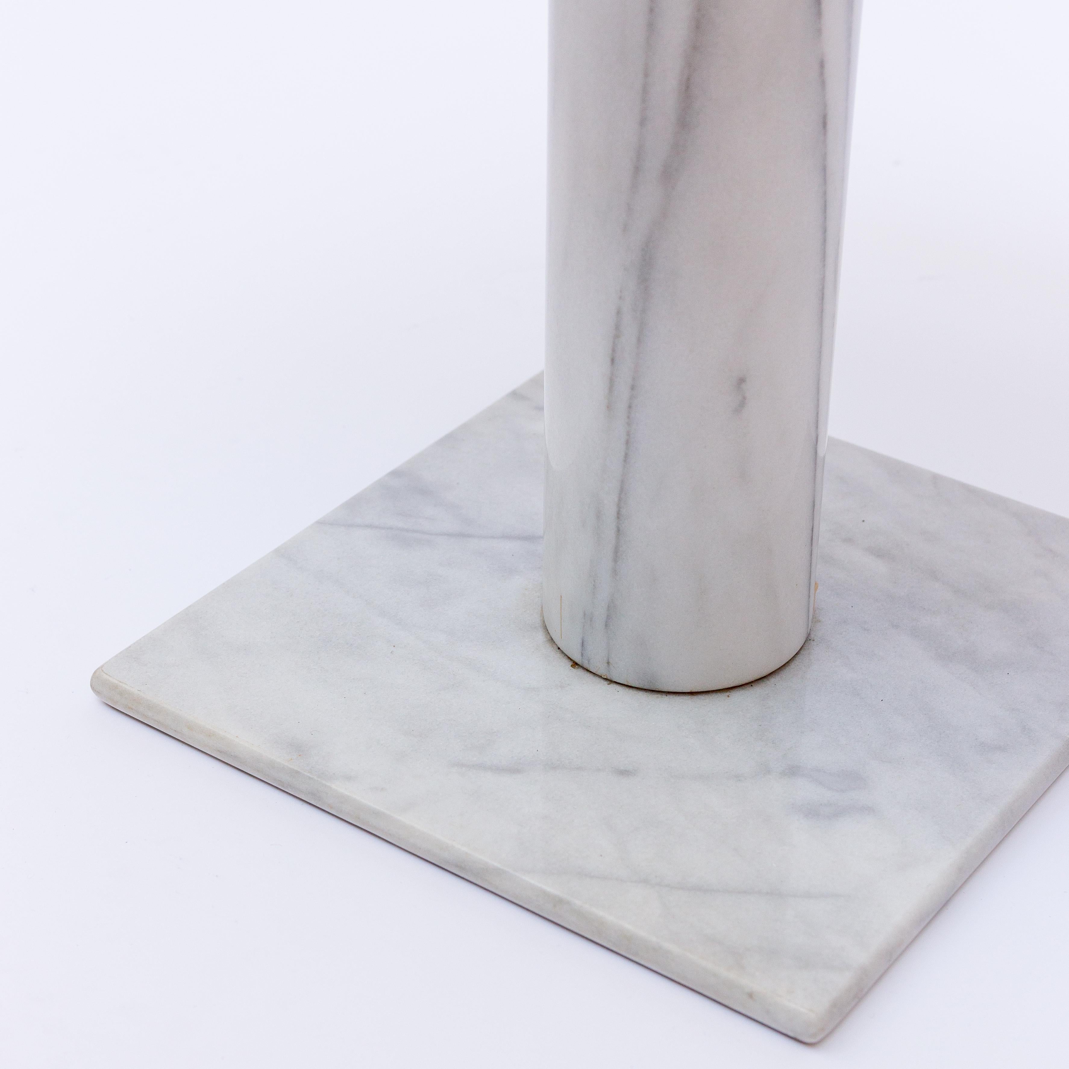 Late 20th Century Carrara Marble Side Table, Italy, 1970s