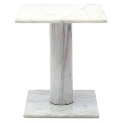 Carrara Marble Side Table, Italy, 1970s