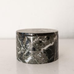 Carrara Marble Small Lidded Canister or Stash Box, Italy, 1960s