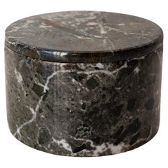 Vintage Carrara Marble Small Lidded Canister or Stash Box, Italy, 1960s