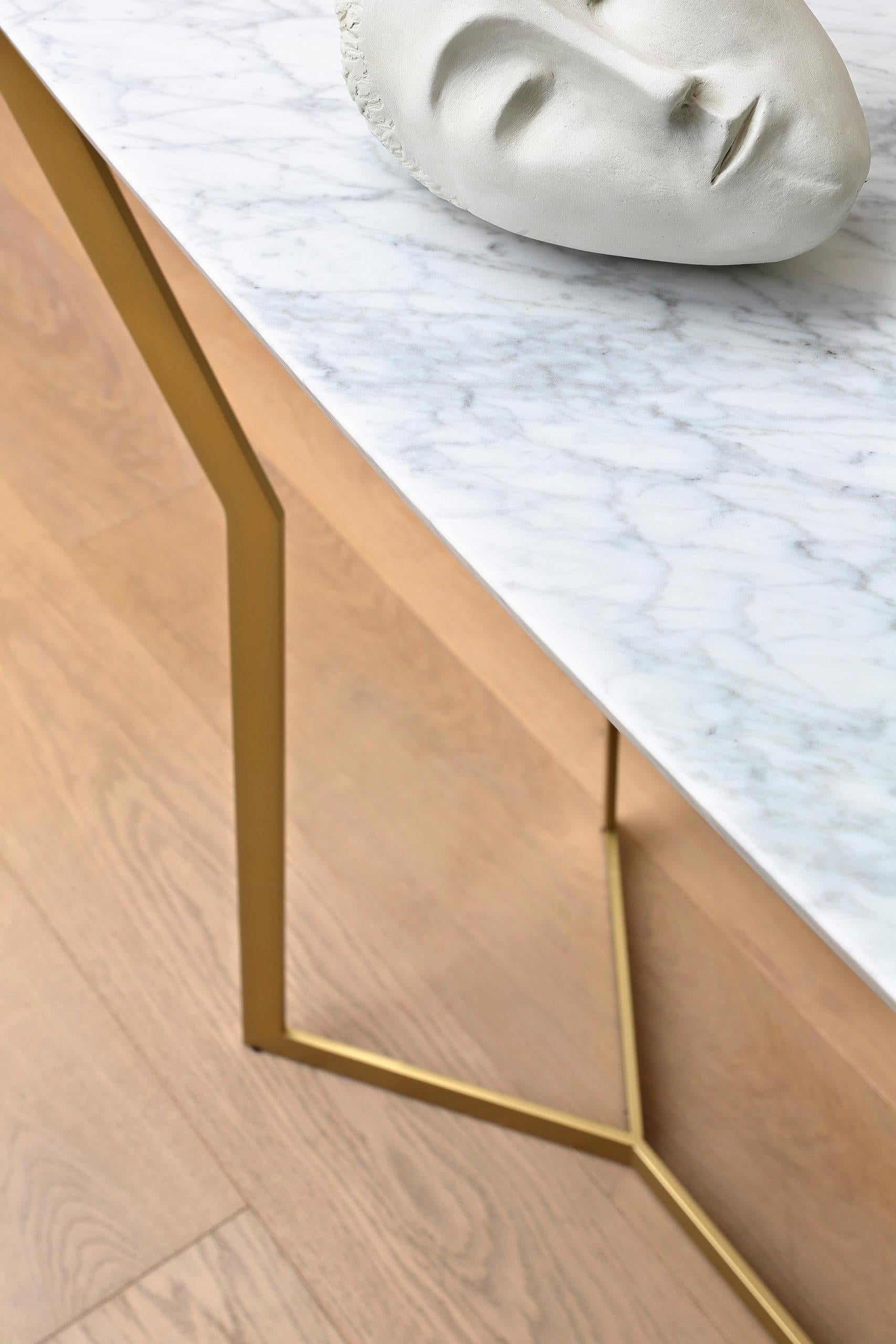 Lacquered Carrara Marble Star Console Table by Olivier Gagnère