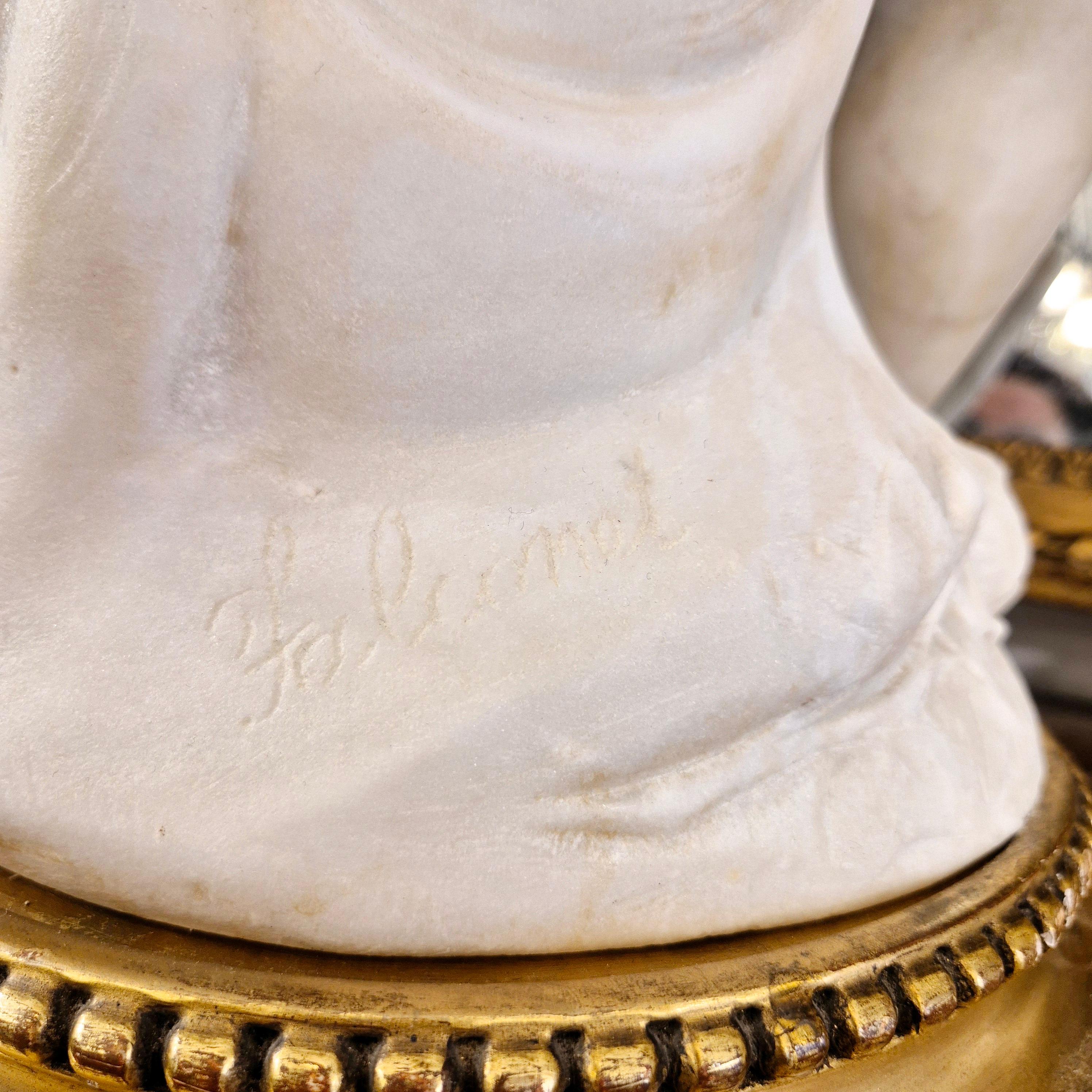 Carrara marble statue of Cupid, 19th century, after Étienne Maurice Falconet For Sale 3
