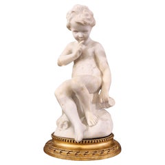 Estatua de Cupido en mármol de Carrara, siglo XIX, según Étienne Maurice Falconet