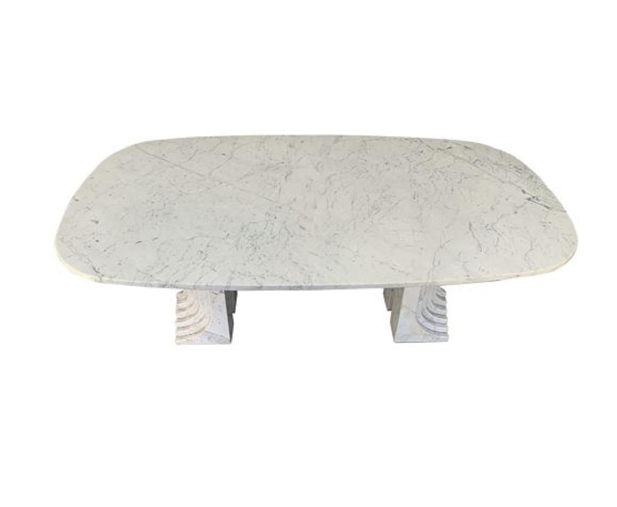Carrara marble table.
