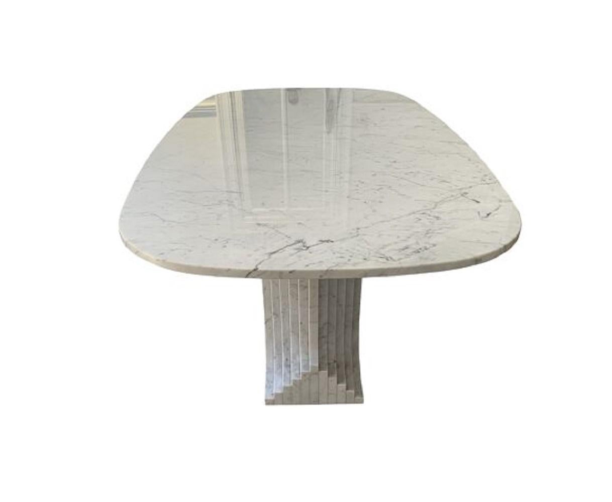 Italian Carrara Marble Table For Sale