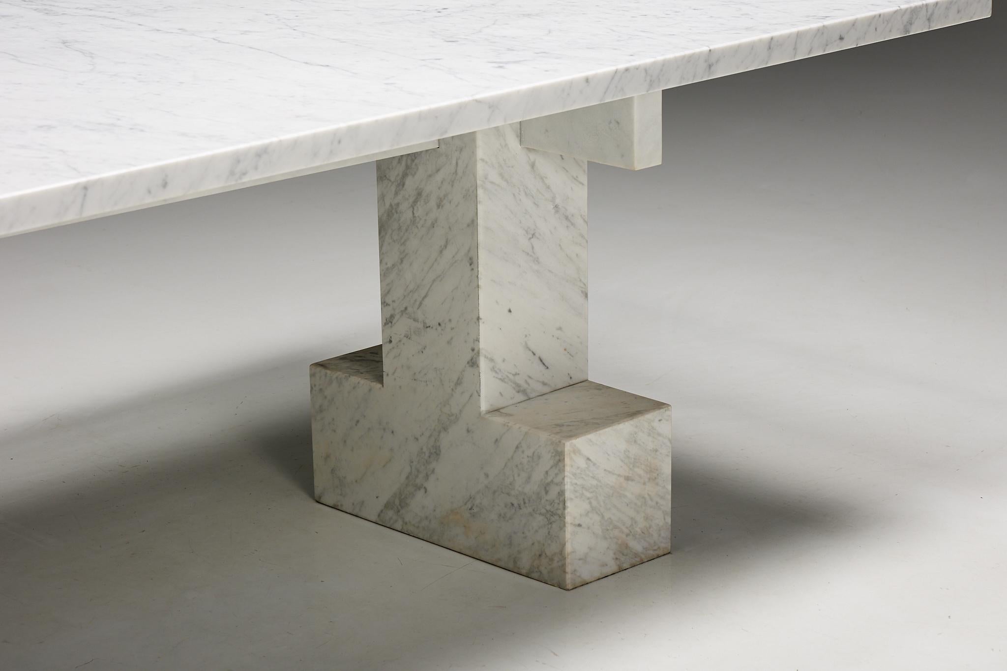 Carrara Marble Table, Italy, 1970s For Sale 5