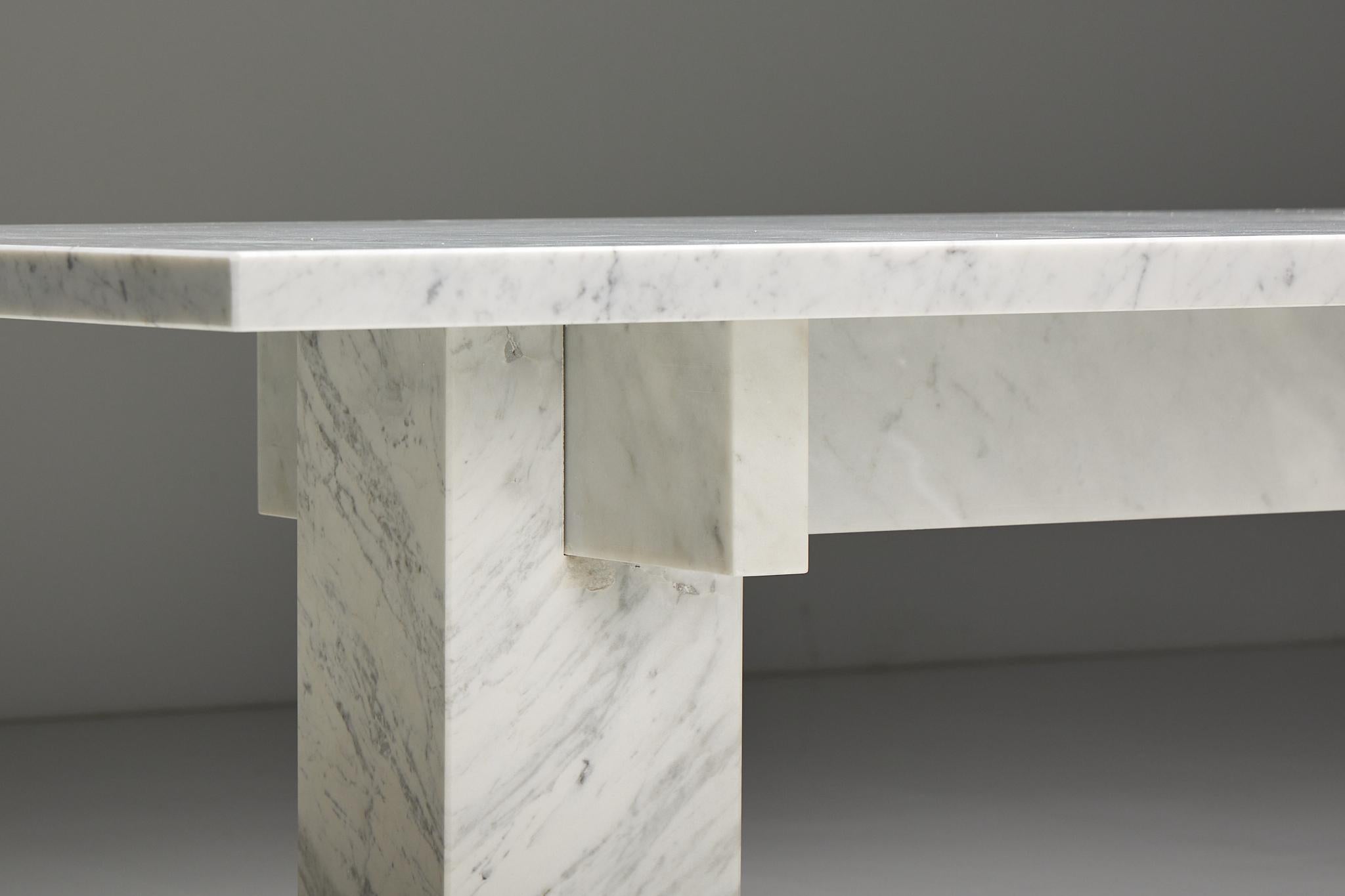Carrara Marble Table, Italy, 1970s For Sale 6