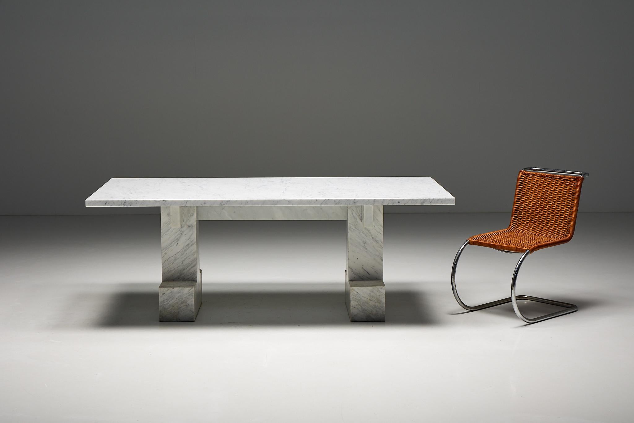 Carrara Marble Table, Italy, 1970s For Sale 7