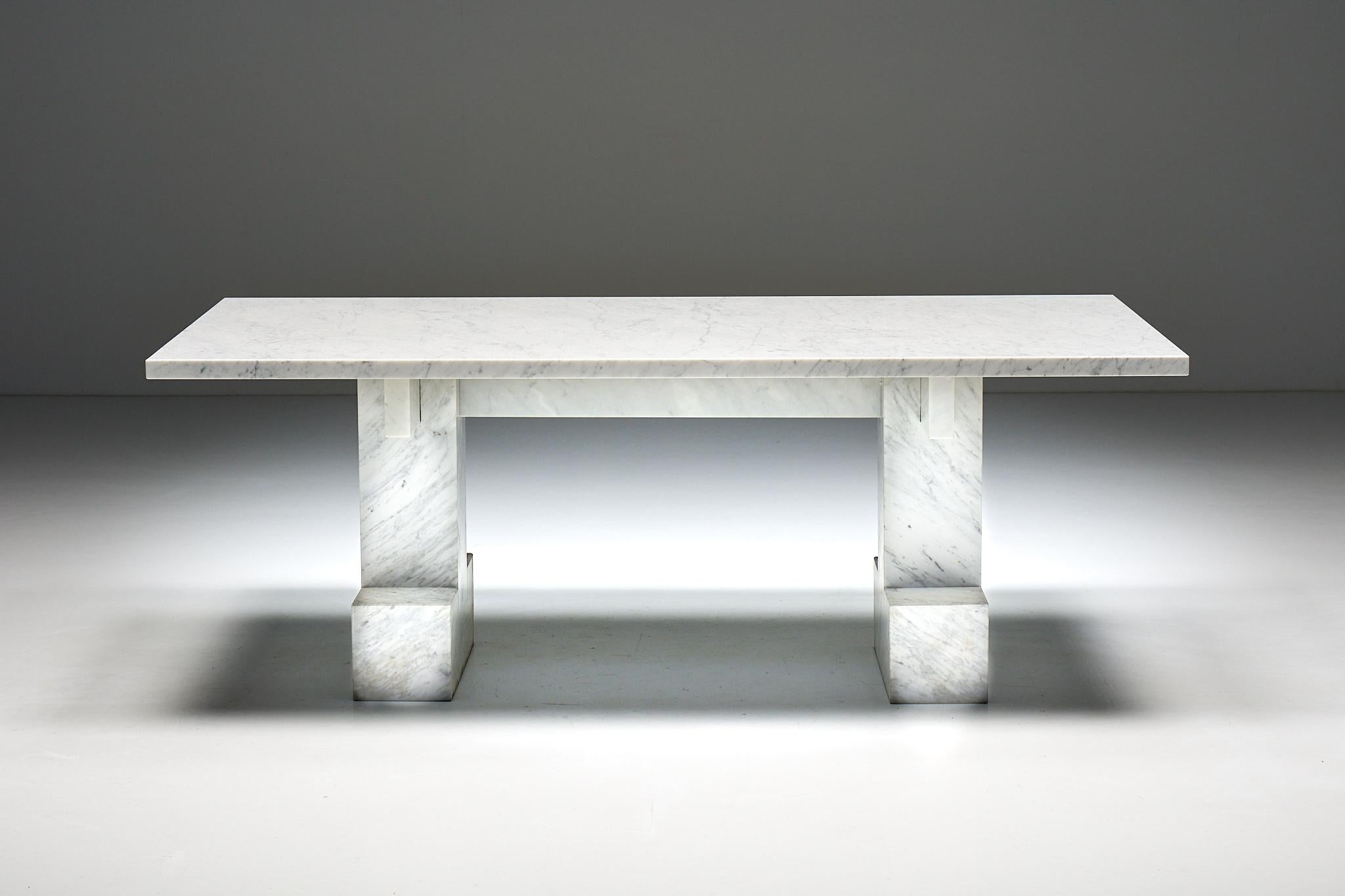 Carrara Marble Table, Italy, 1970s For Sale 10