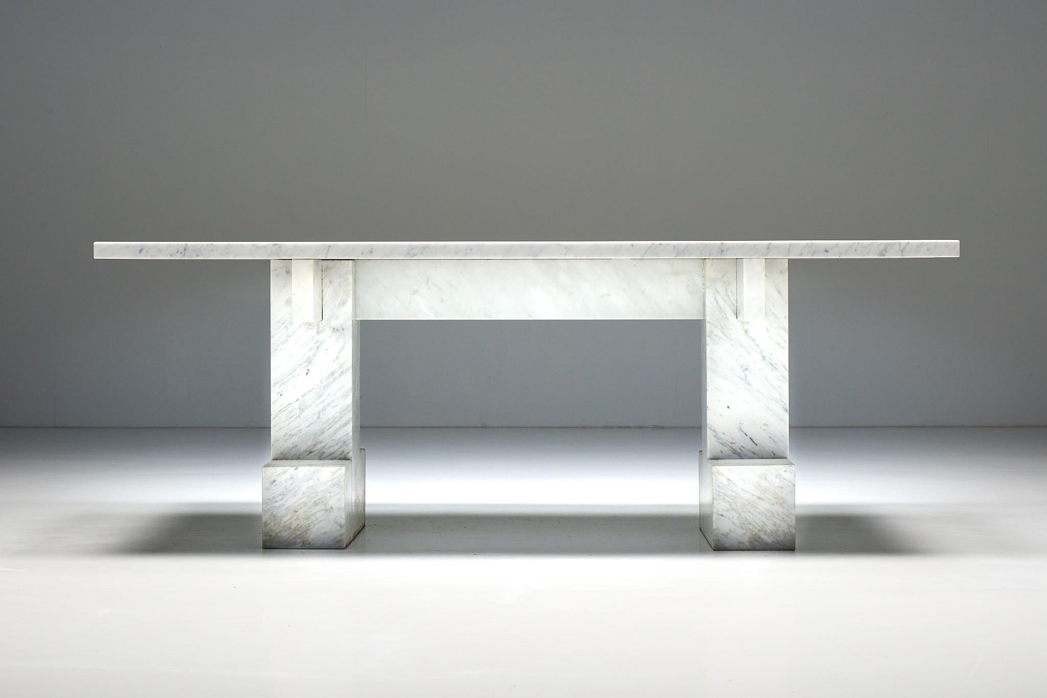 Carrara Marble Table, Italy, 1970s For Sale 11