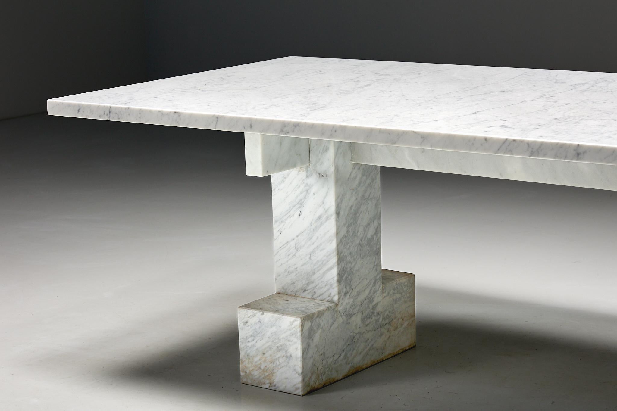 Carrara Marble Table, Italy, 1970s For Sale 12