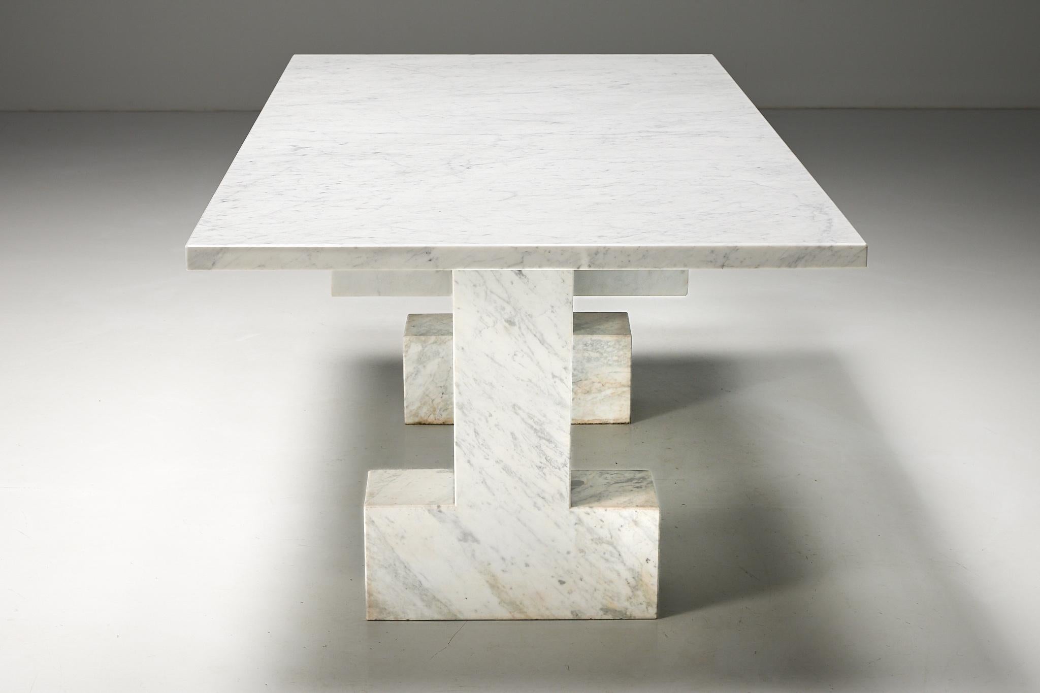 Carrara Marble Table, Italy, 1970s For Sale 13