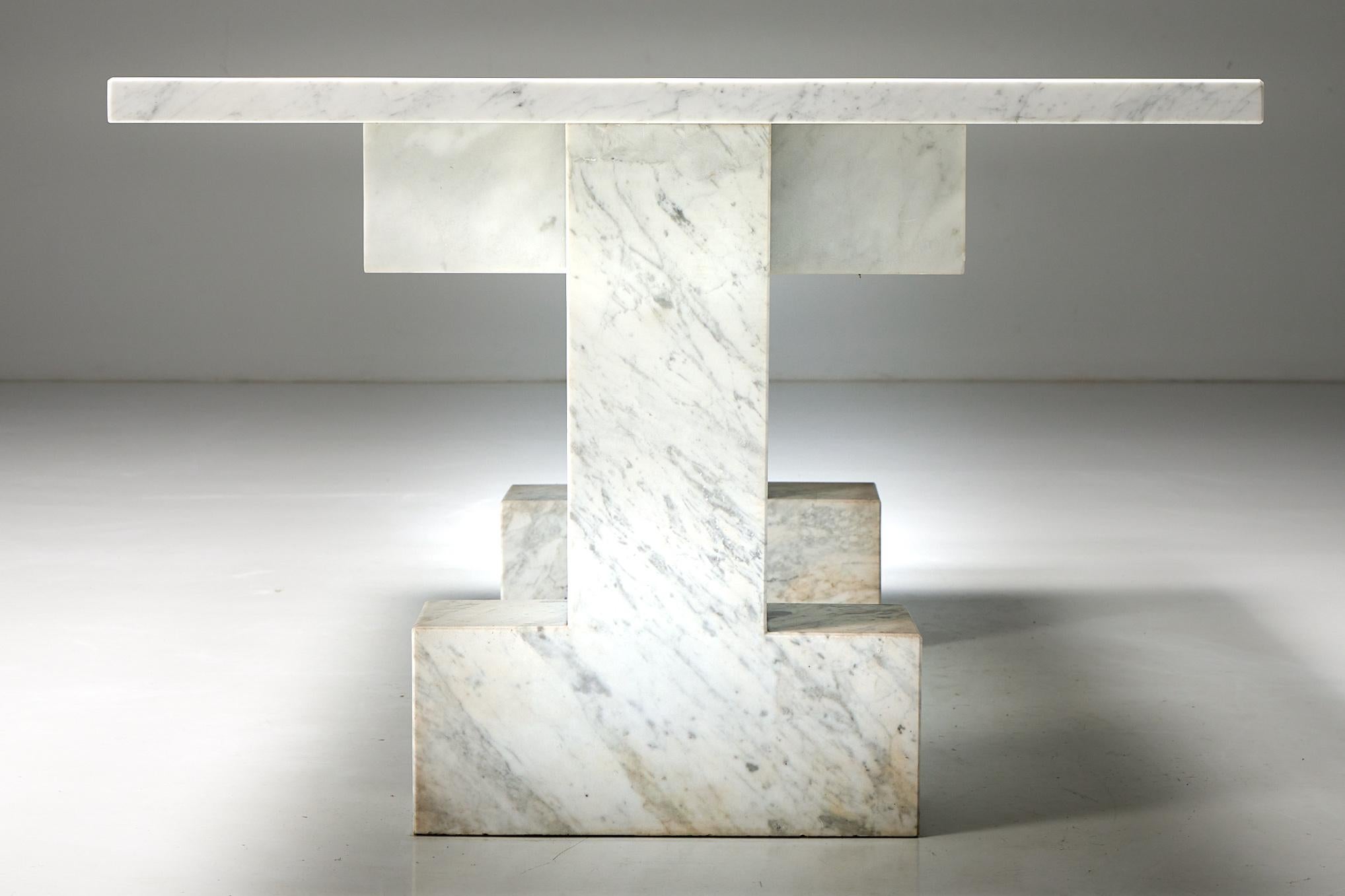 Carrara Marble Table, Italy, 1970s For Sale 14