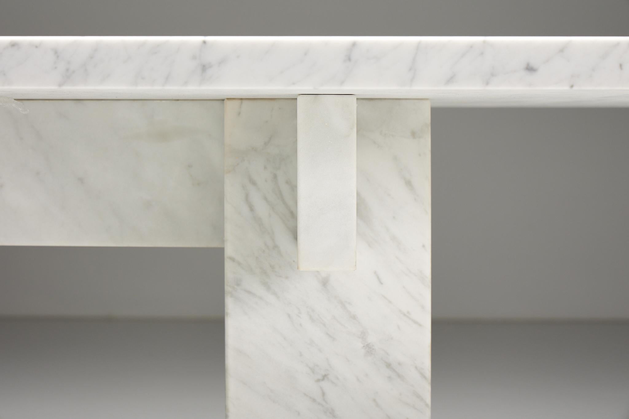 Carrara Marble Table, Italy, 1970s For Sale 2