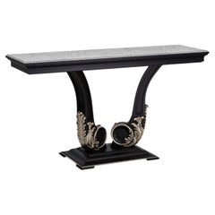 Console en bois noir avec plateau en marbre de Carrare, de la collection Studio Privè