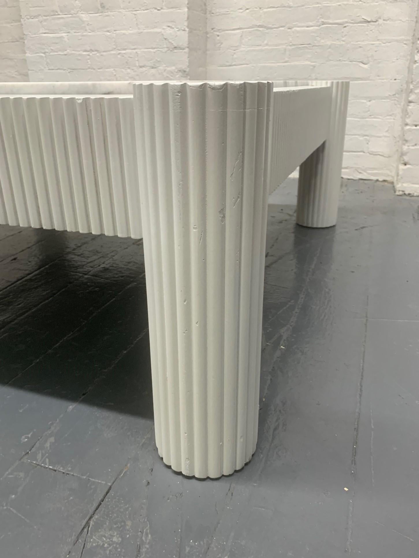 Mid-Century Modern Carrara Marble-Top Coffee Table For Sale