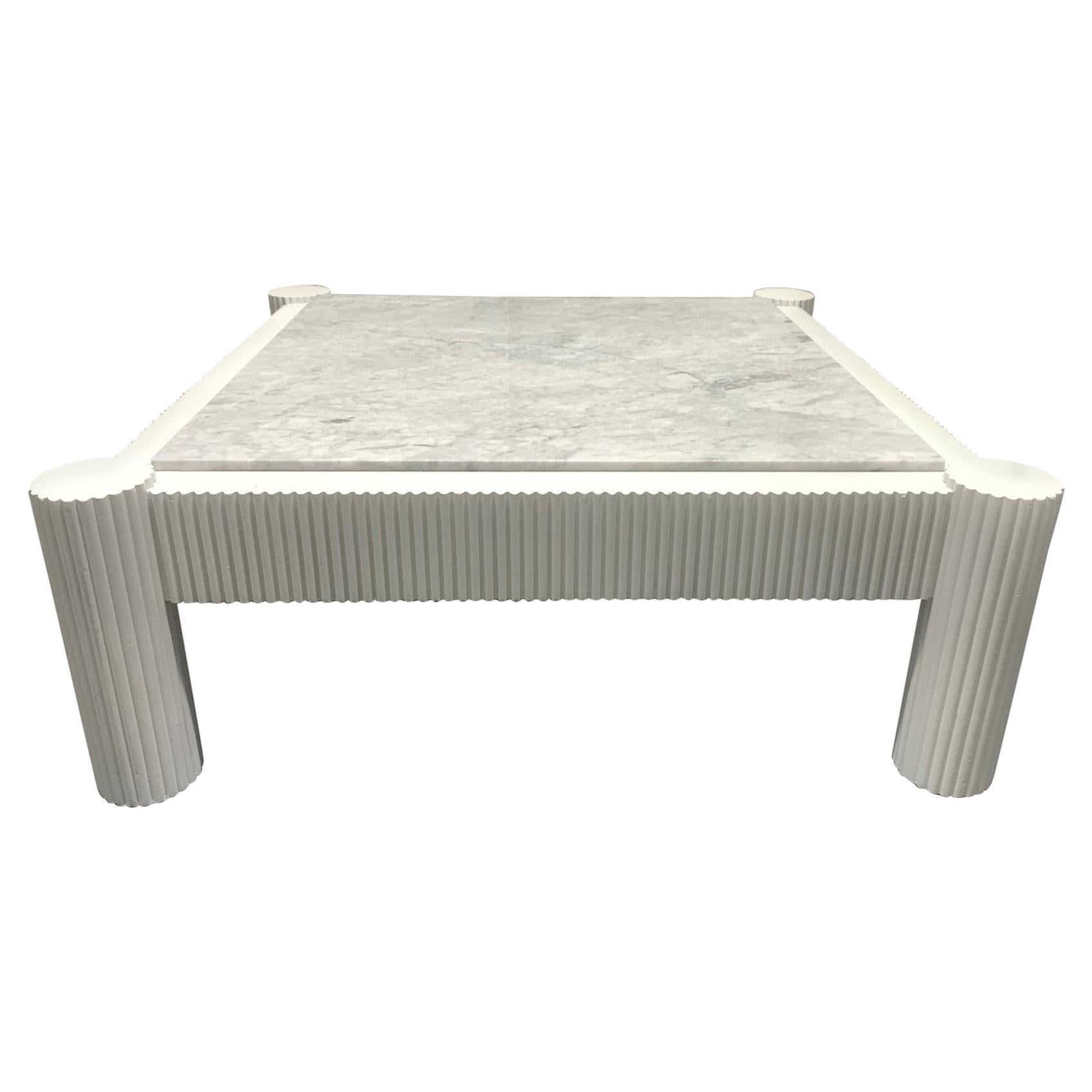 Carrara Marble-Top Coffee Table
