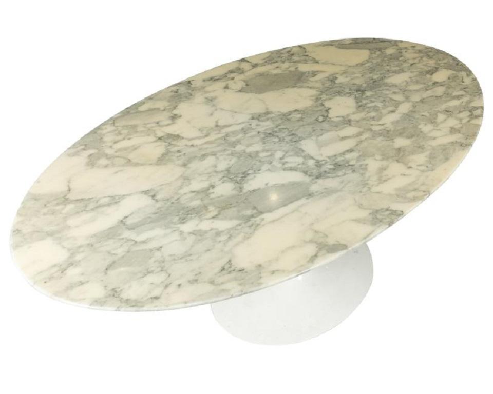 Eero Saarinen for Knoll Carrara marble top tulip dining table.