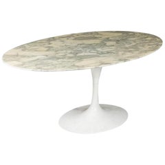 Carrara Marble Top Dining Table by Eero Saarinen