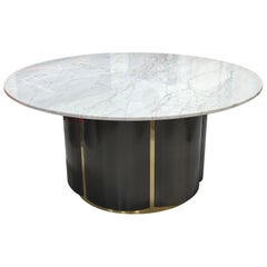 Vintage Carrara Marble-Top Table