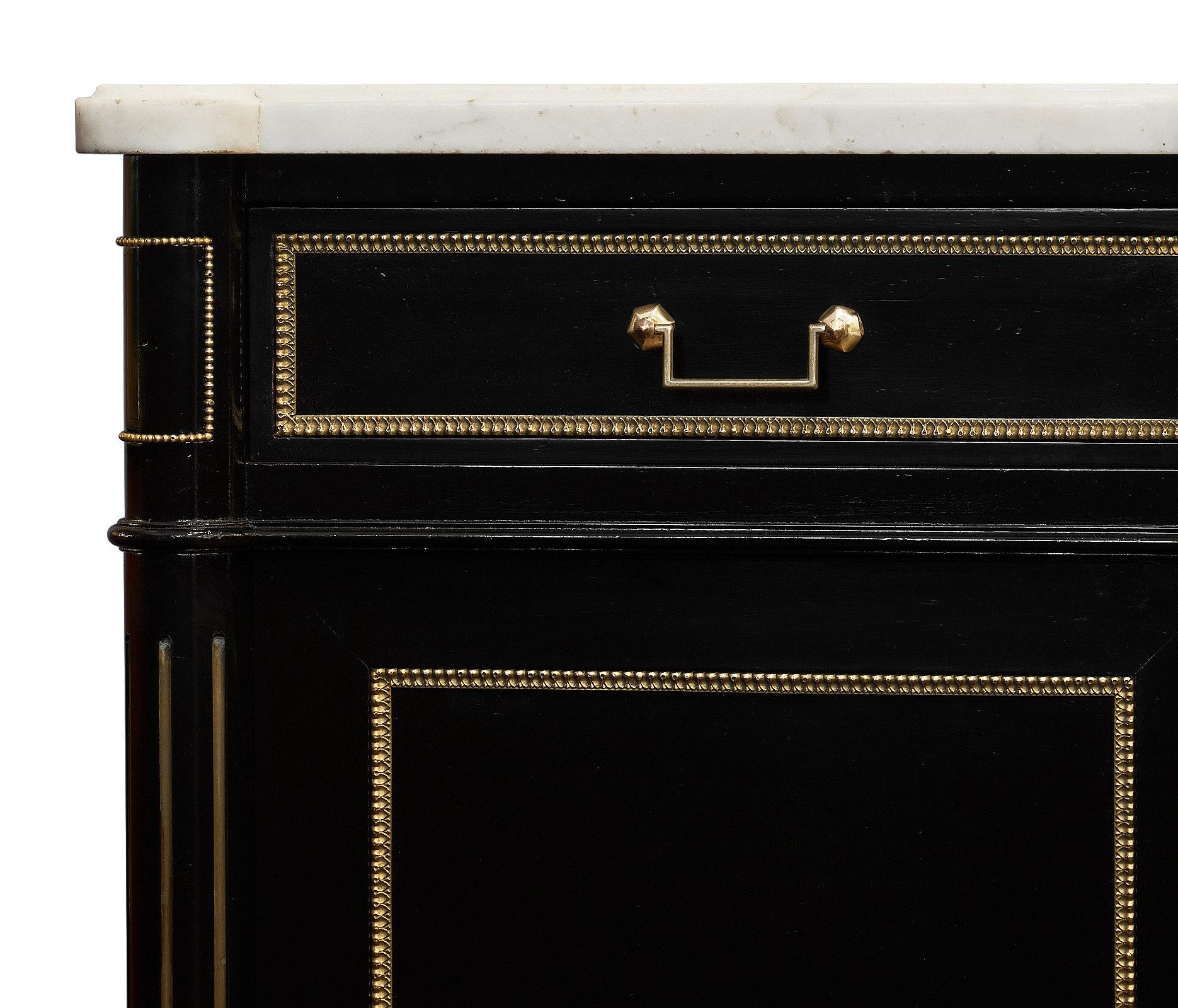 Early 20th Century Carrara Marble Topped Louis XVI Buffet