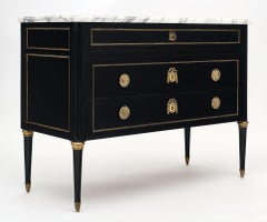 Carrara Marble-Topped Louis XVI Style Chest