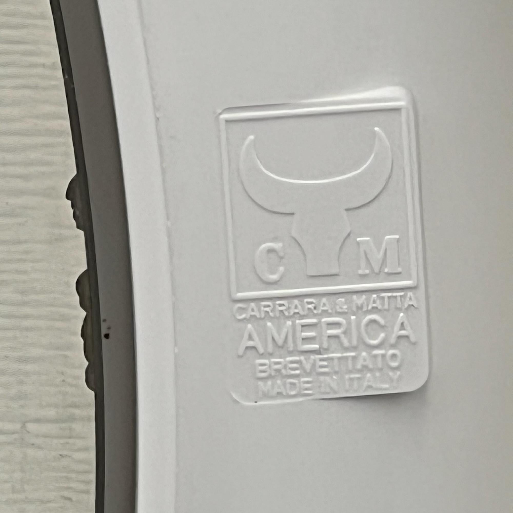 Space Age Carrara & Matta 'America' Wall Mirror in off-white - 70s Patent Bakelite Design