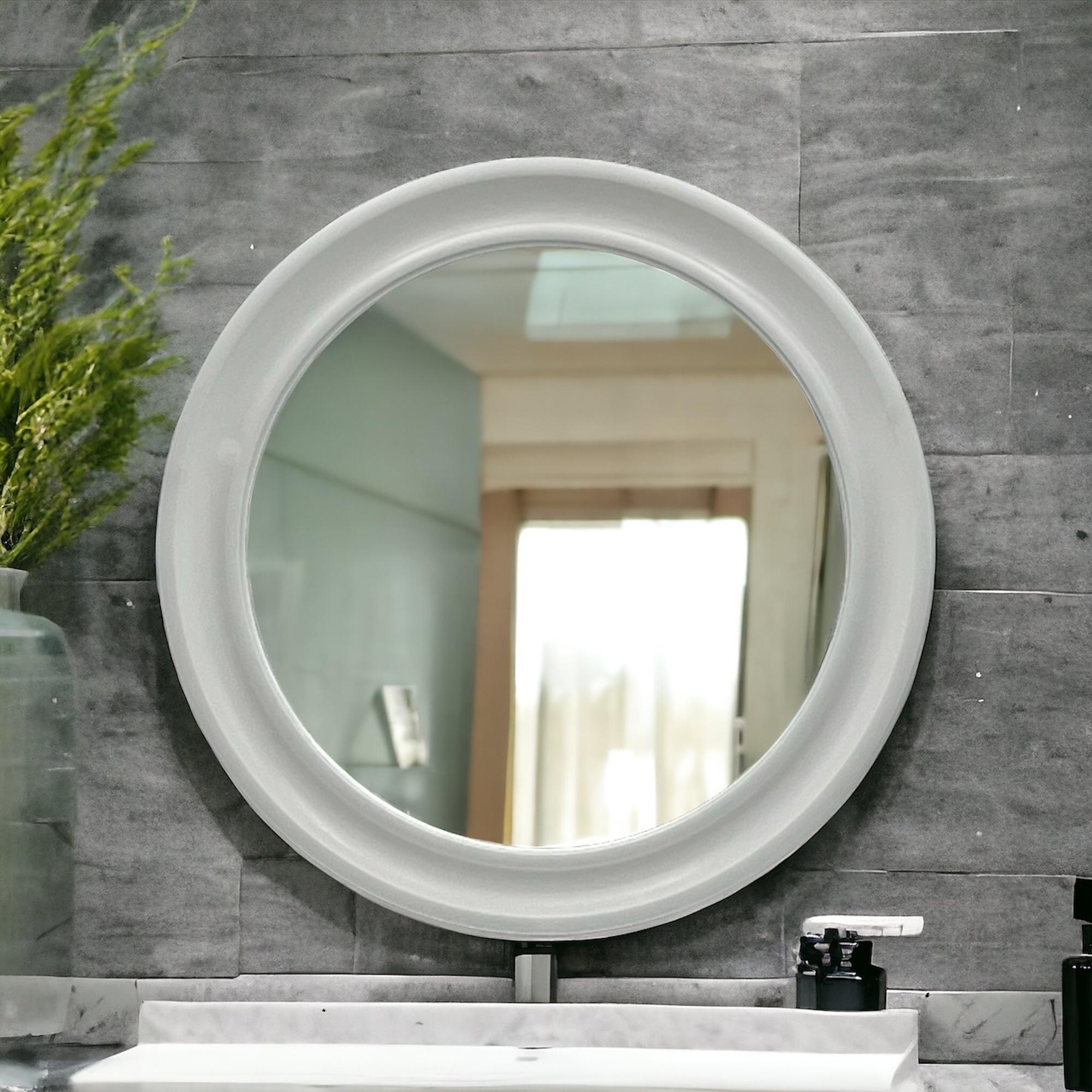European Carrara & Matta 'America' Wall Mirror in off-white - 70s Patent Bakelite Design
