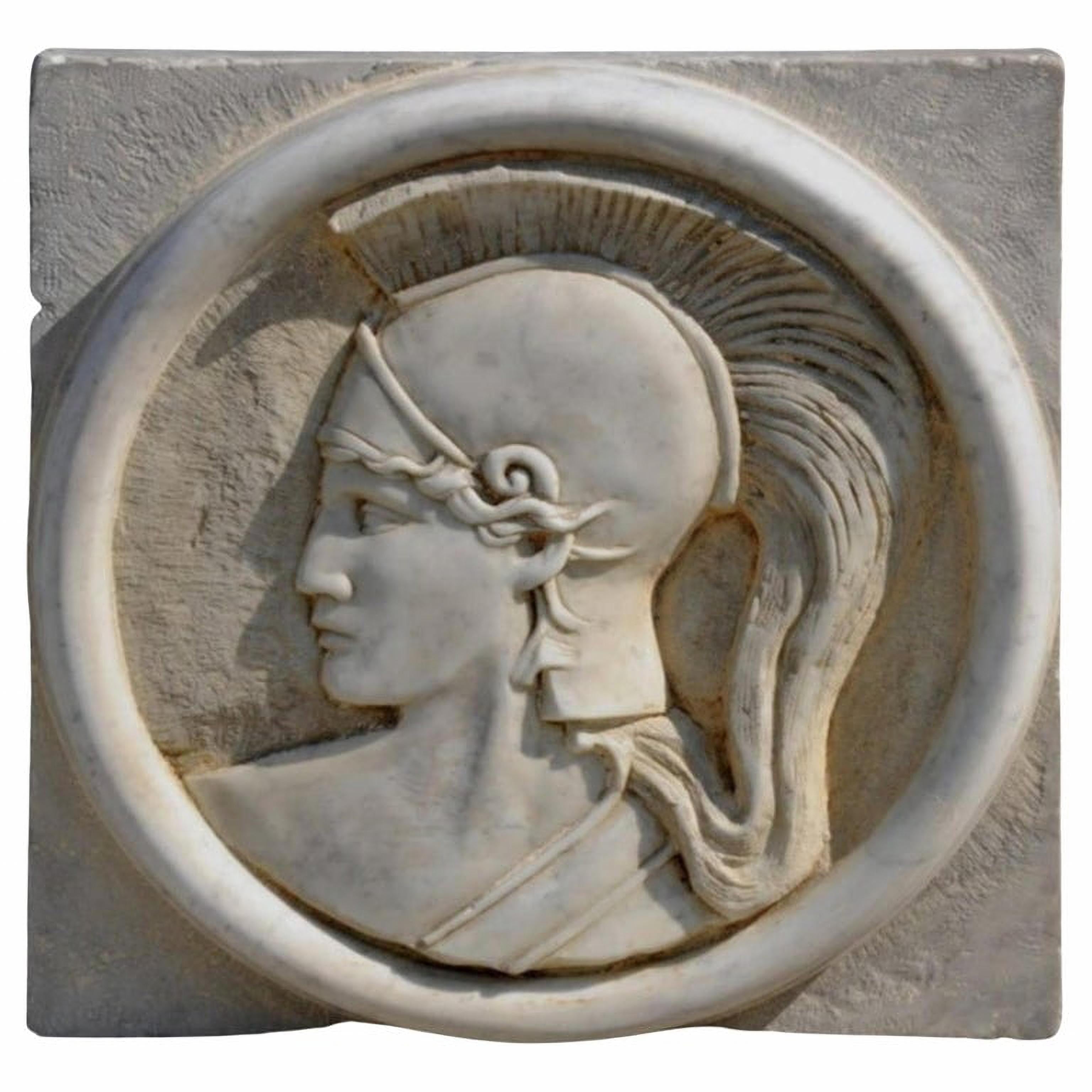 Bas-relief blanc de Carrare « Paleda Atena » a débuté au 20ème siècle Bon état - En vente à Madrid, ES