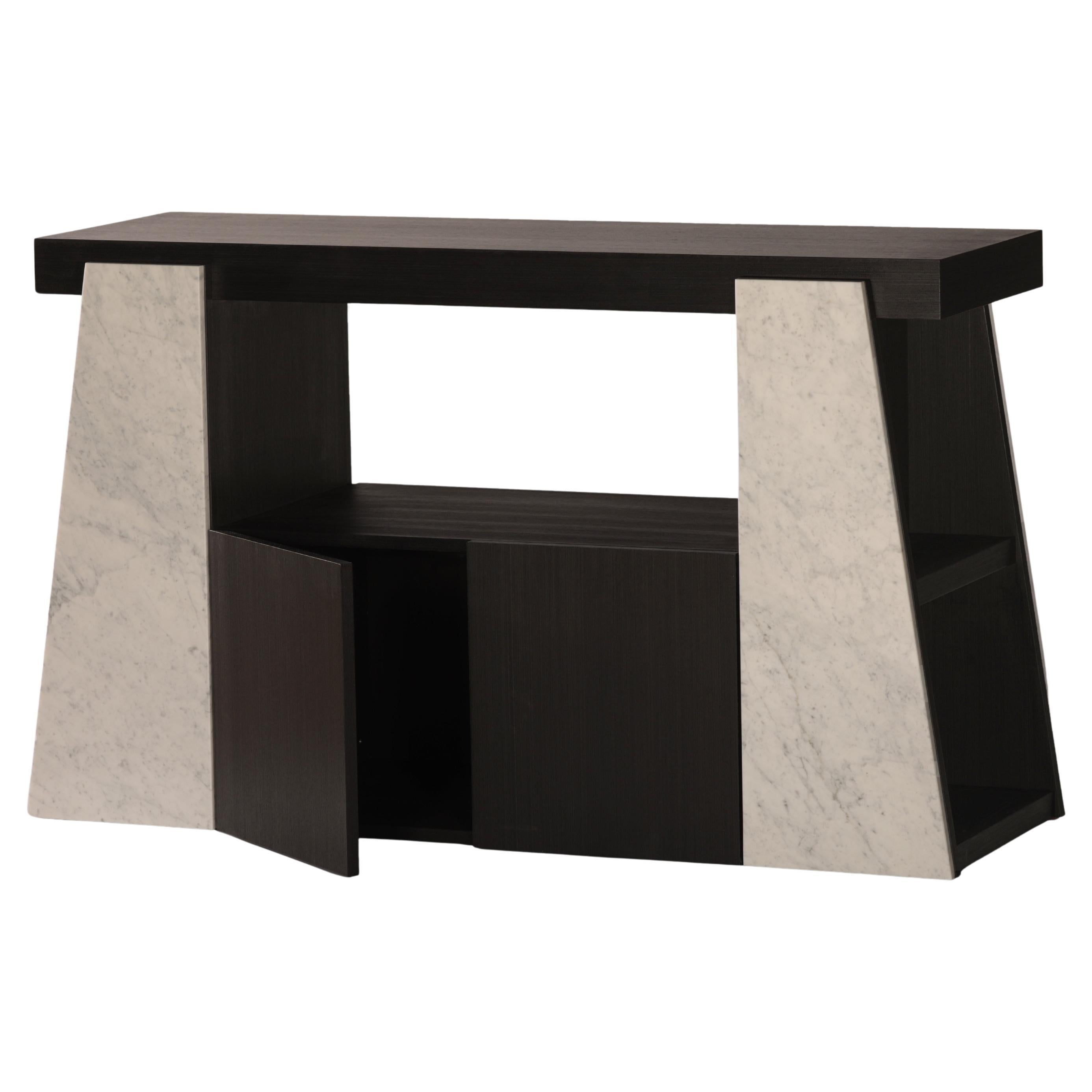 Carrara White & Black Oak Fiesta Sideboard by Studio Mohs