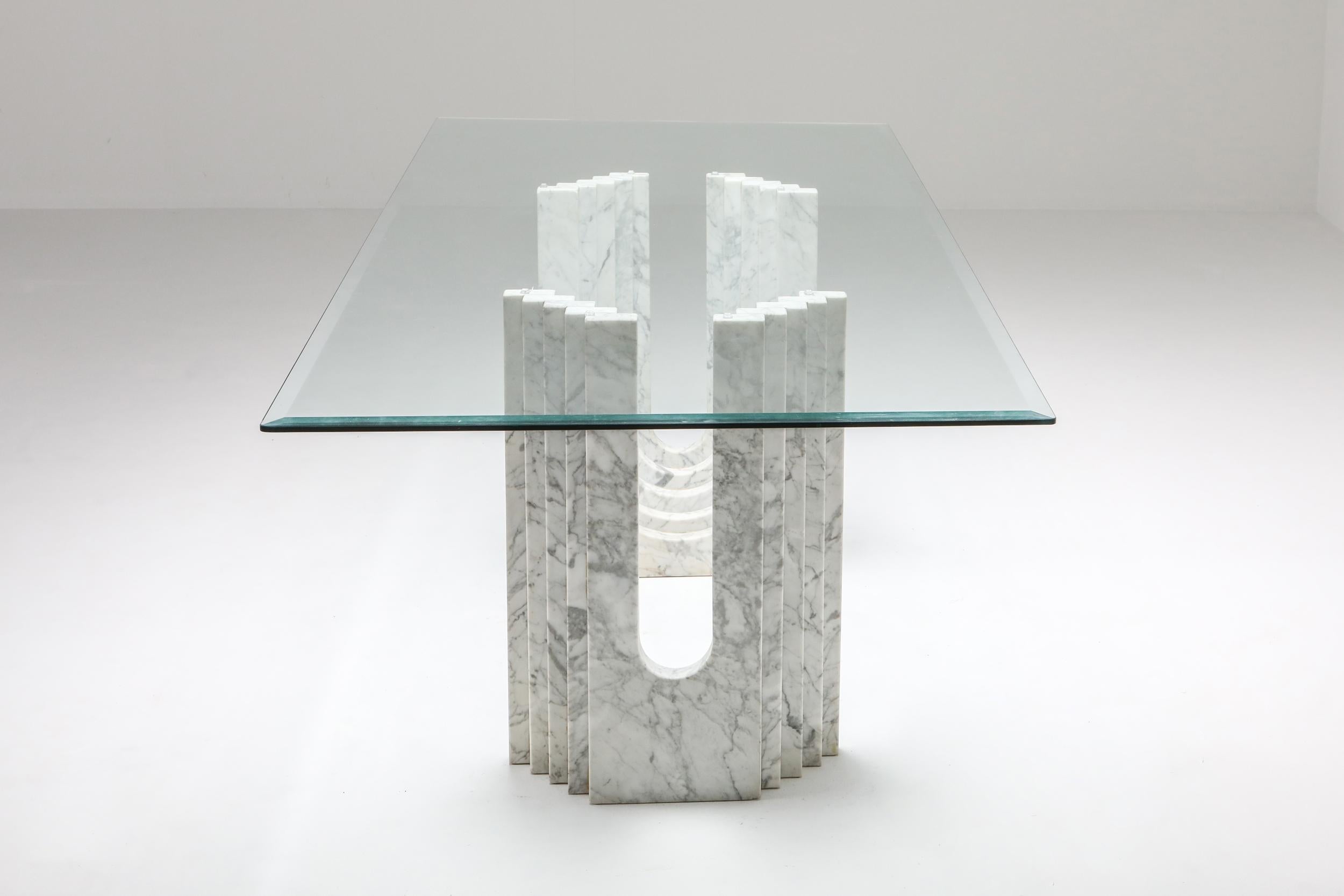 Carrara White Marble Dining Table Scarpa 3