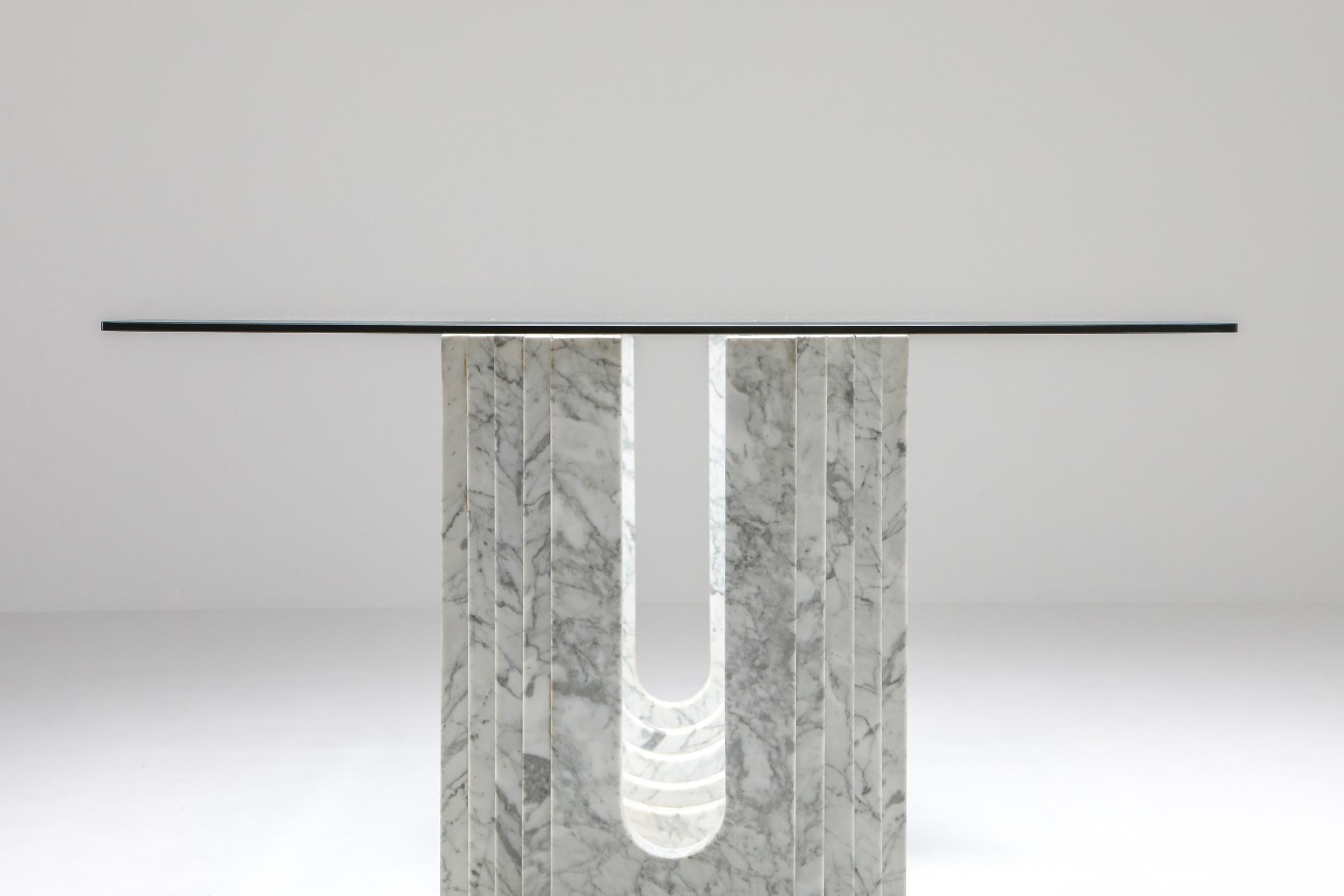 Carrara White Marble Dining Table Scarpa 4