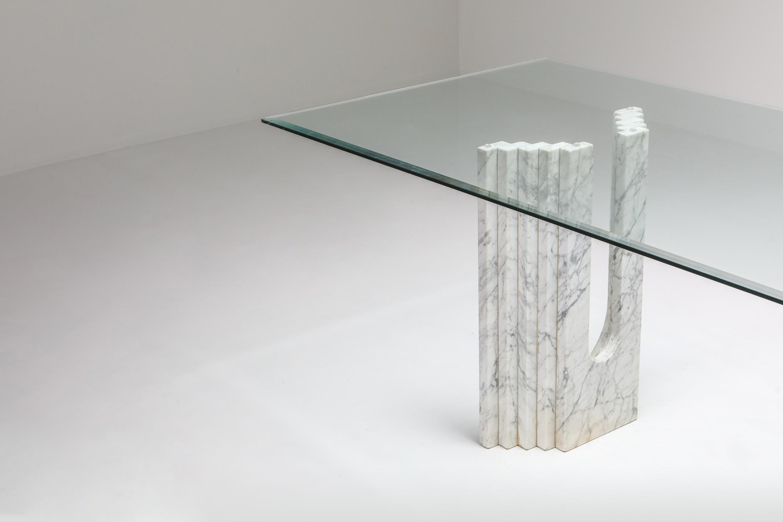 Carrara White Marble Dining Table Scarpa 7