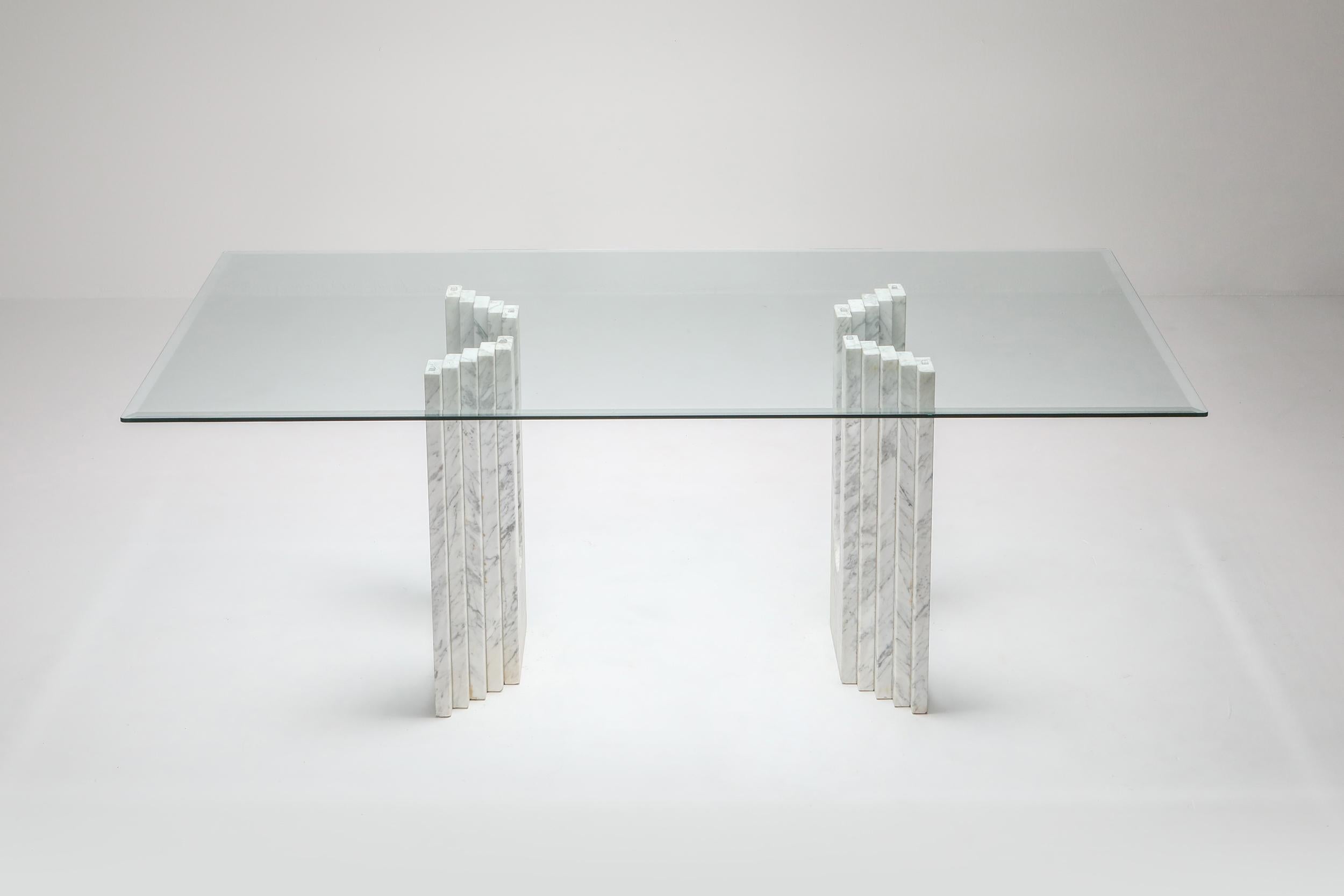 Carrara White Marble Dining Table Scarpa 1