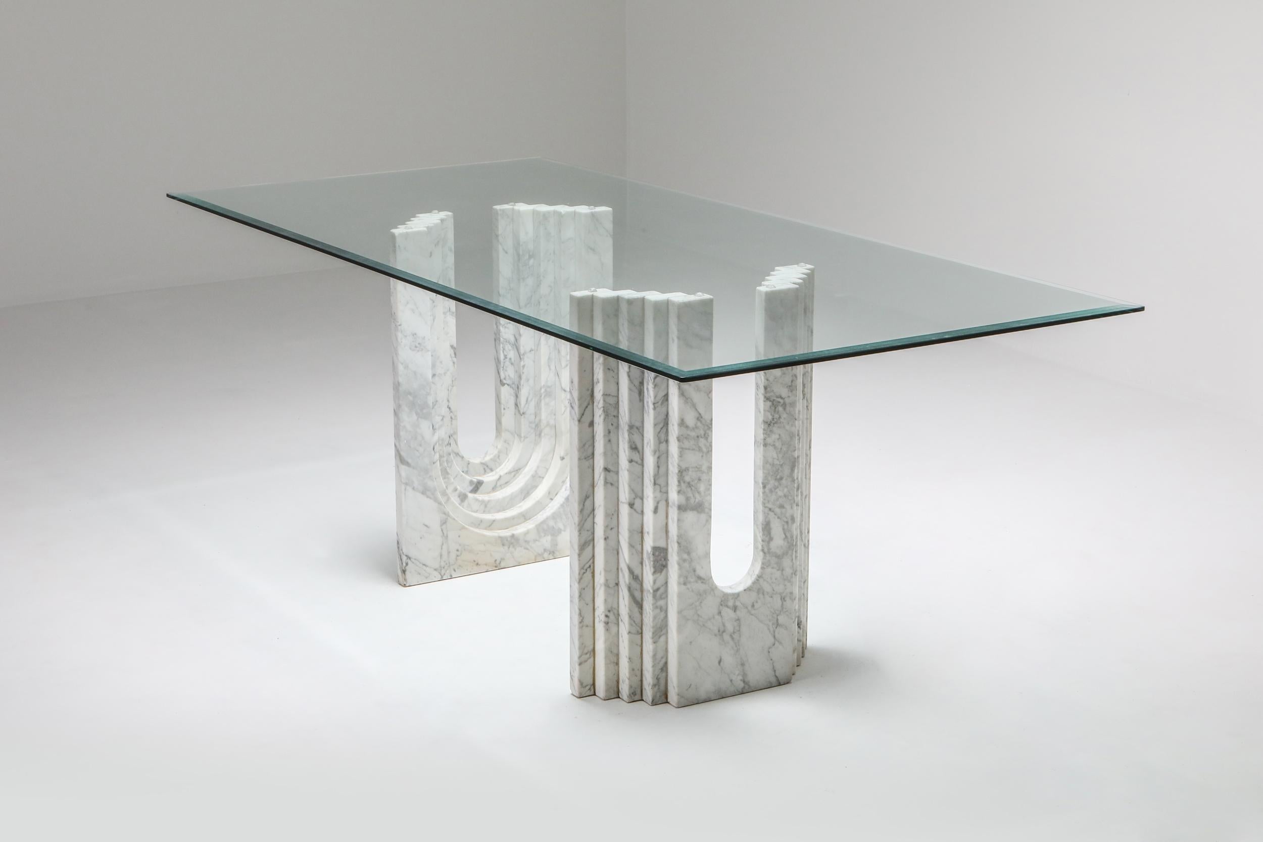 Carrara White Marble Dining Table Scarpa 2