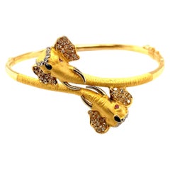 Carrera y Carrera Bracciale Elefante Gemello in oro giallo 18KT con diamanti da .48 carati