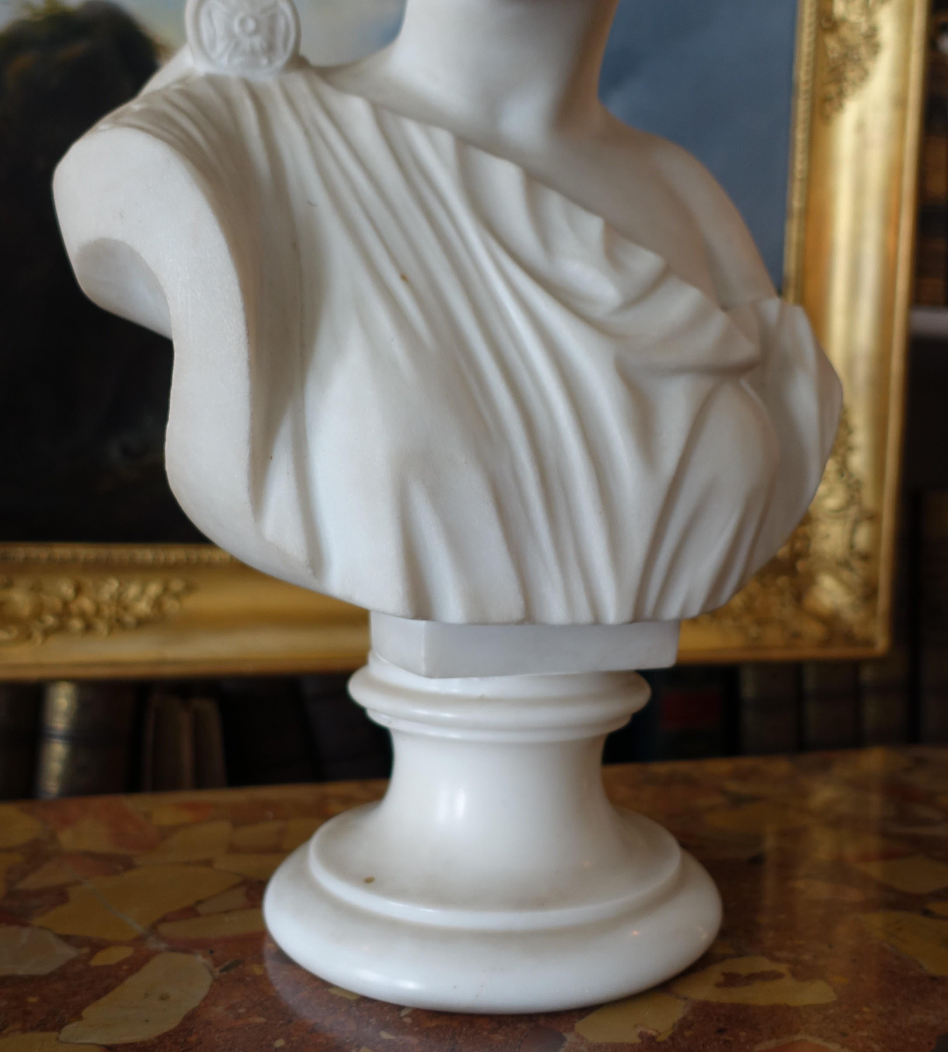 Busto de Venus en mármol de Carrare, estatua neoclásica firmada Pugi hacia 1900 en venta 4