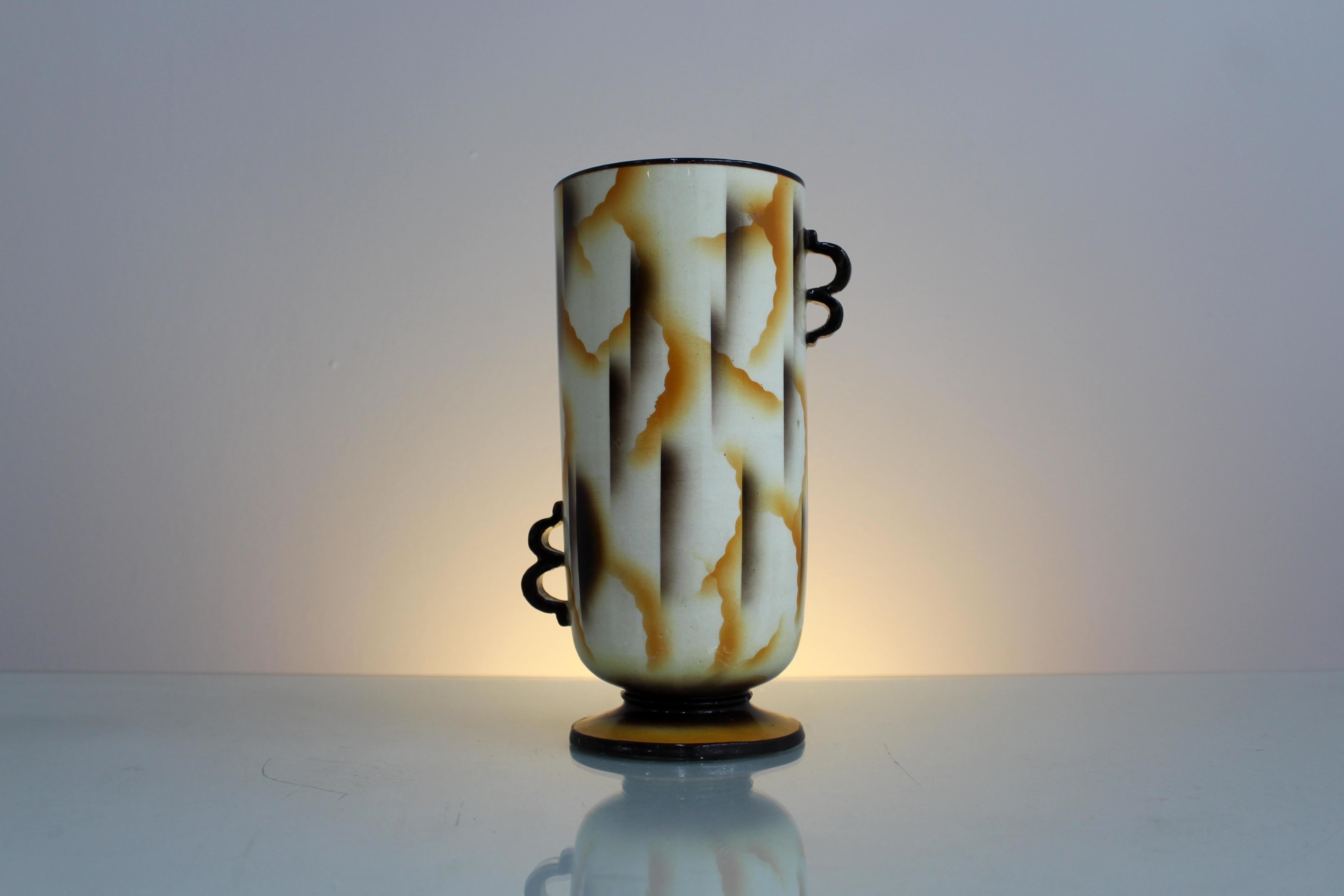Carraresi Lucchesi Sesto Fiorentino Futuristic Airbrushed Ceramic Vase Italy 30  For Sale 5