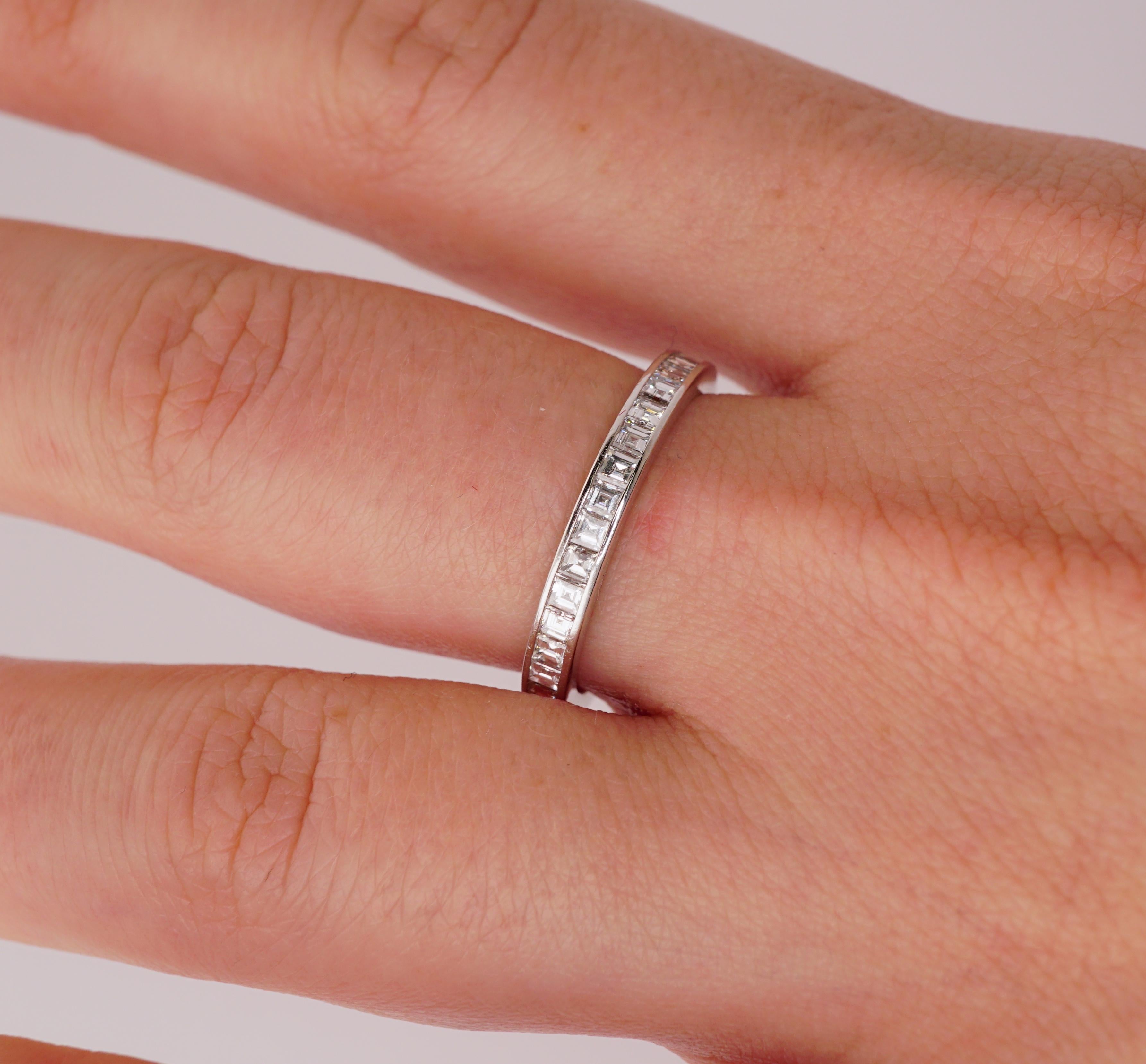 carre cut eternity band