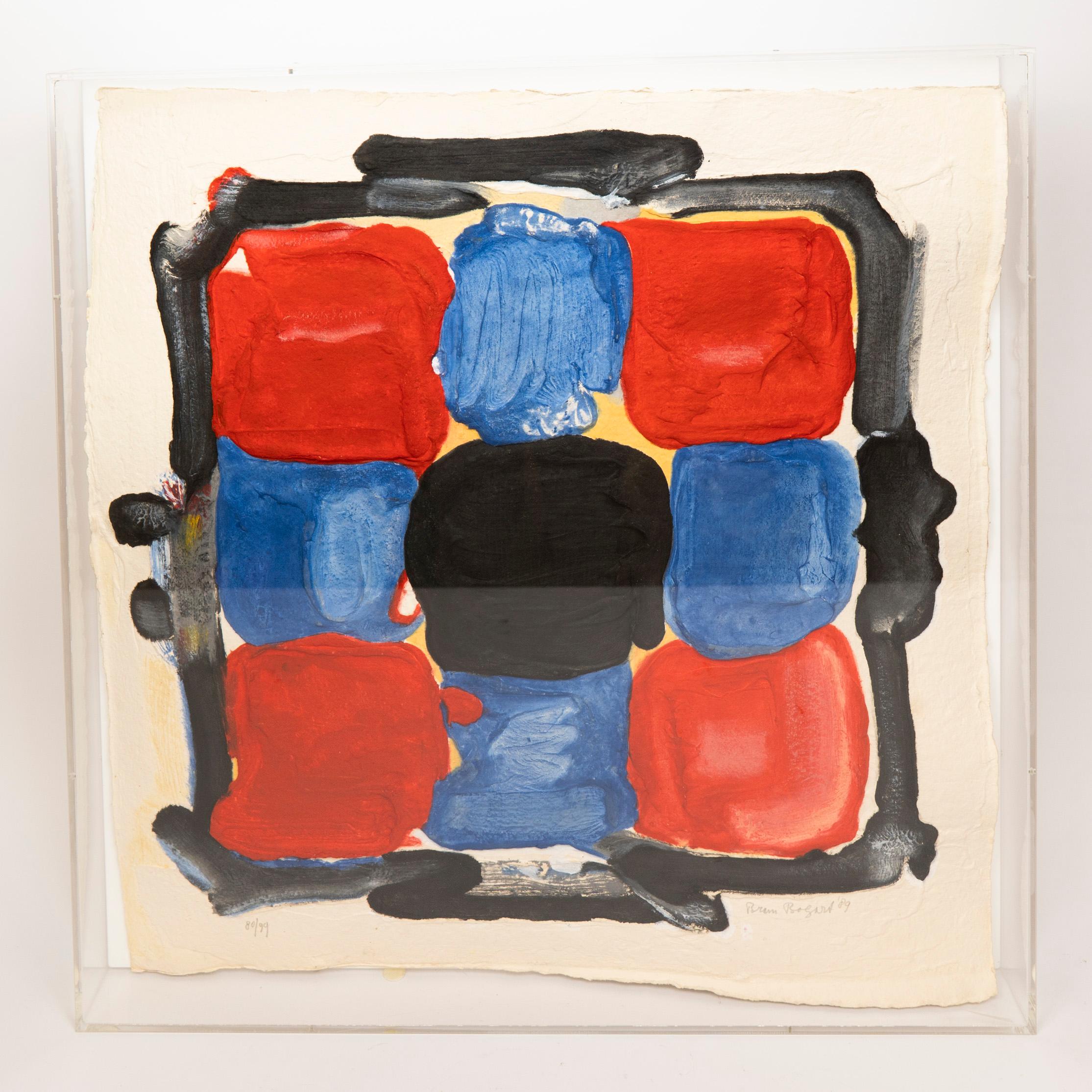 Sin título (Composición cuadriculada en negro, rojo y azul), Bram Bogart (1989) Otro en venta