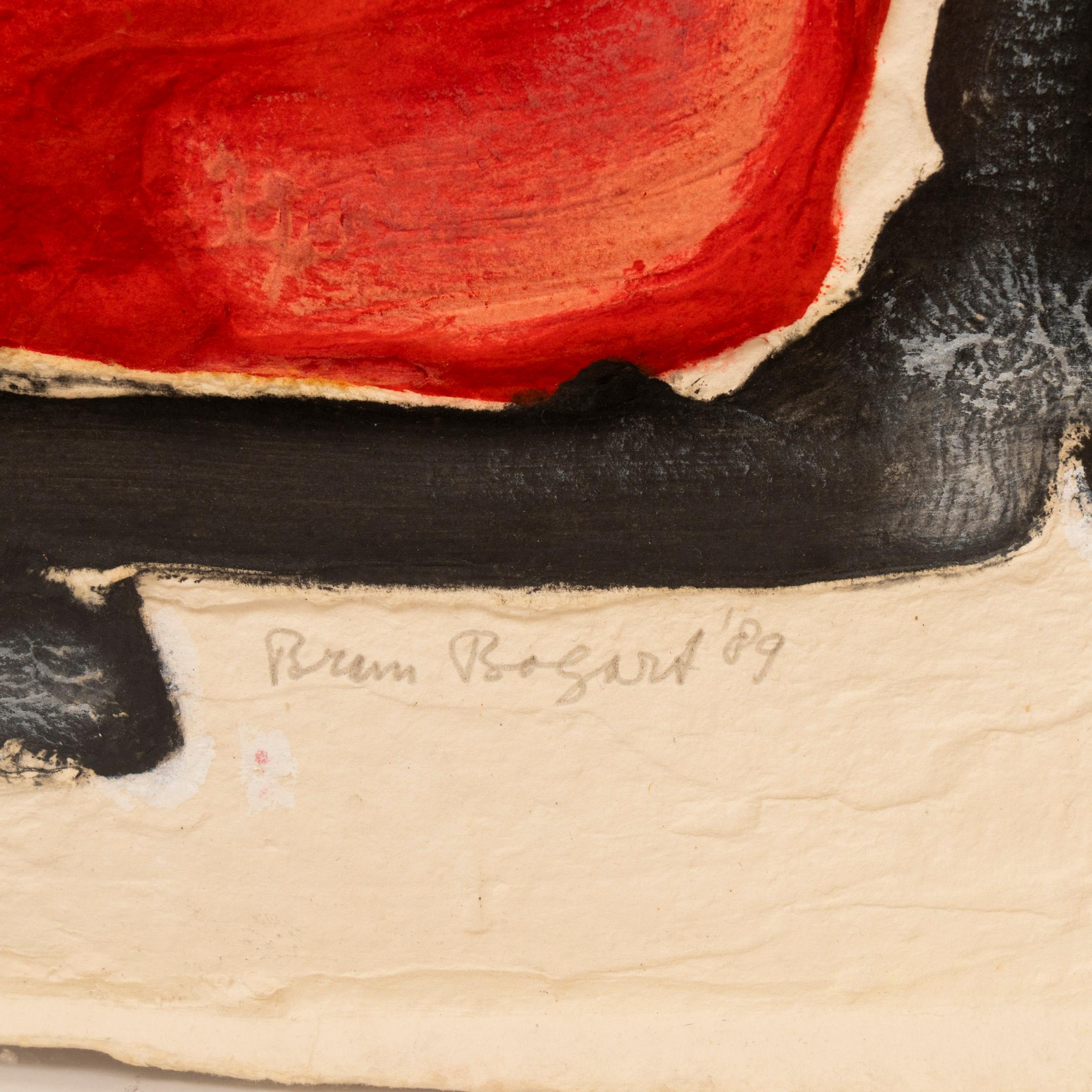 Sin título (Composición cuadriculada en negro, rojo y azul), Bram Bogart (1989) en Bueno estado para la venta en AMSTELVEEN, NL