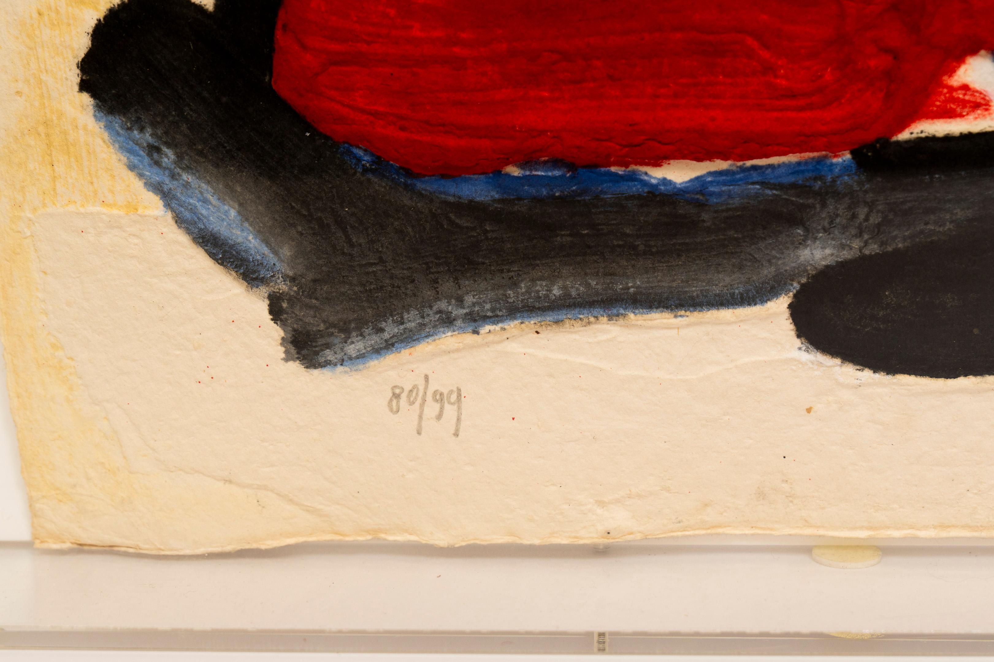 Sin título (Composición cuadriculada en negro, rojo y azul), Bram Bogart (1989) finales del siglo XX en venta