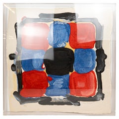 Untitled (Grid Composition in Black, Red and Blue), Bram Bogart (1989)