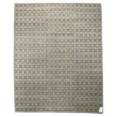 Carre Hand-Knotted Wool Area Rug, Geometric Lattice, 8' x 10'