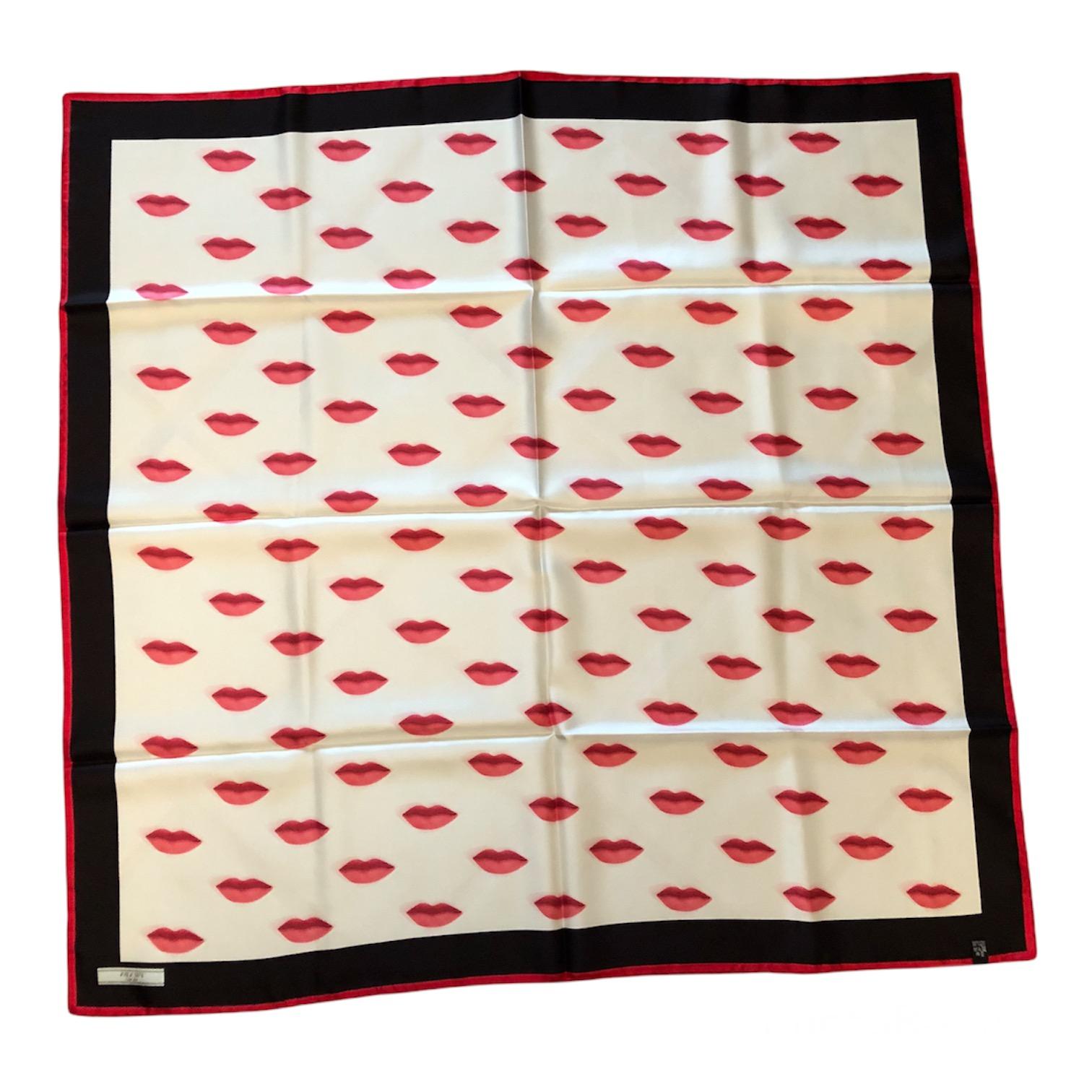 Prada silk scarf with lips. It measures approximately 90 x 90 cm. New never been used.