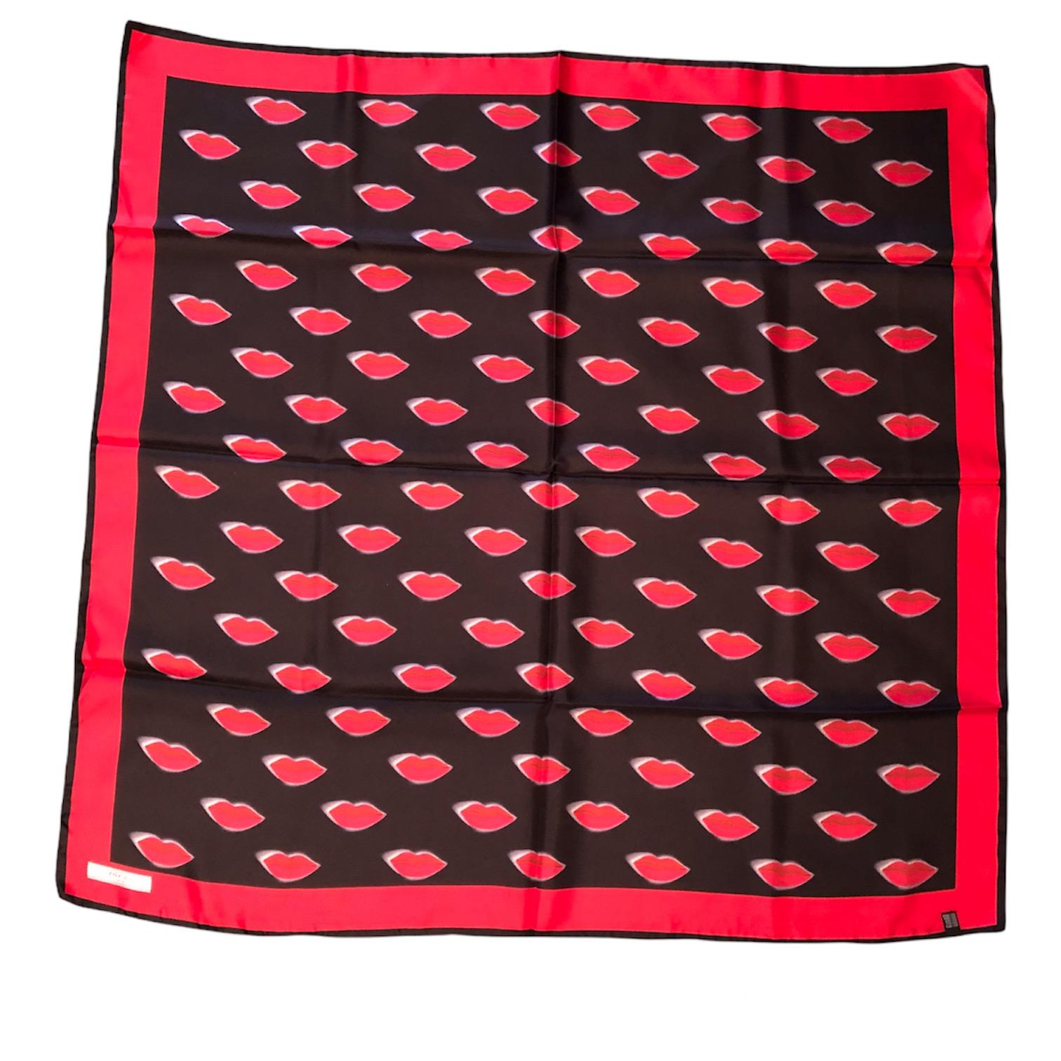 Prada silk scarf with lips. It measures approximately 90 x 90 cm. New never been used.