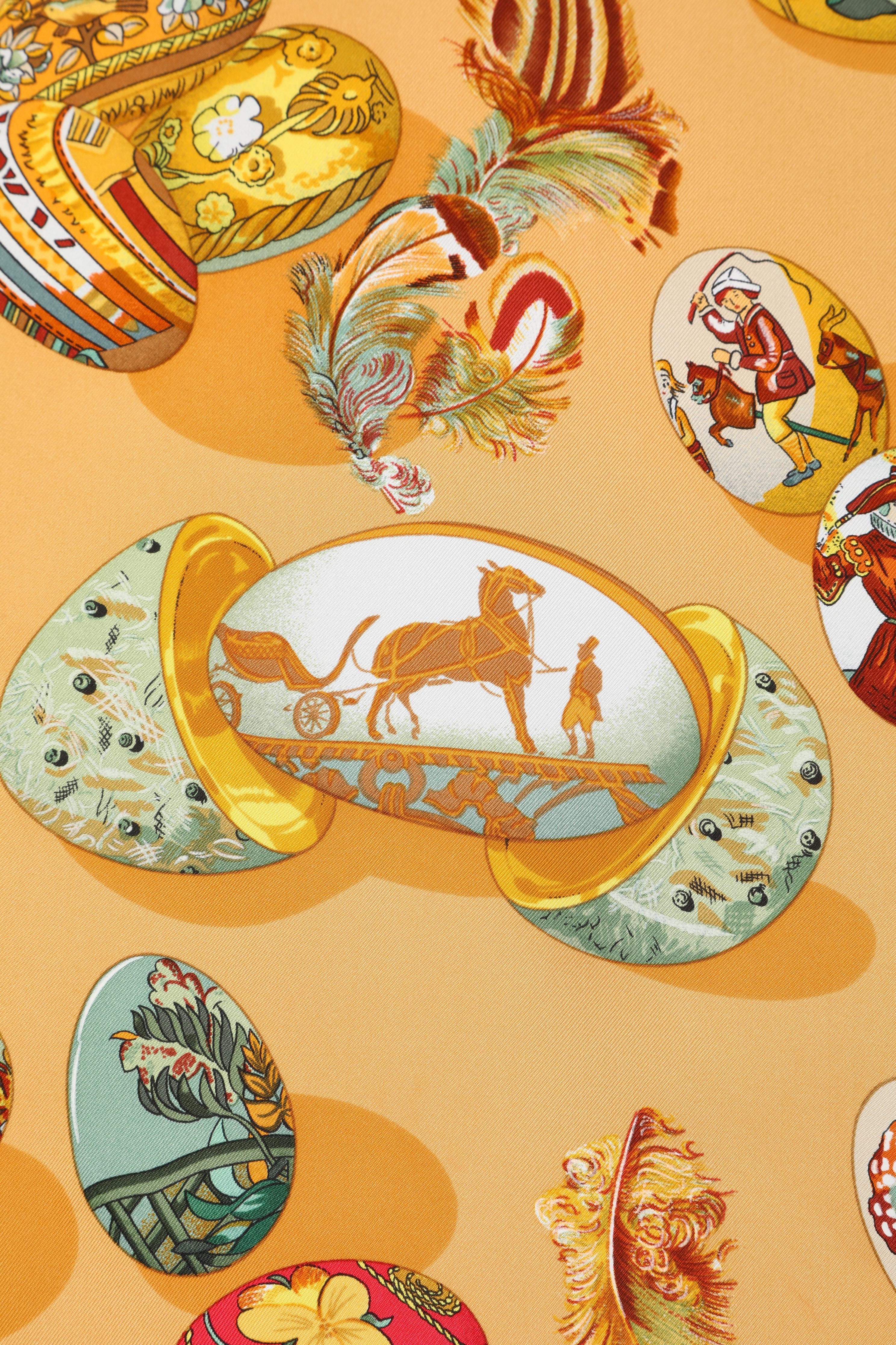 Orange Carré silk scarf 
