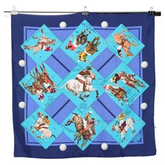 Carré de soie Polo am designs par Chantal de Crissey HERMES