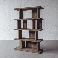 "Carrel" Modern Walnut Media Shelf by Christiane Lemieux