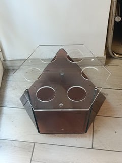 Transparent Lucite and Fume Bar Trolley, Italy 1970s